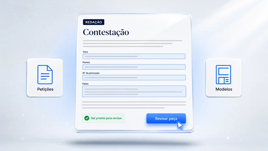 Contestação com vara, partes, número do processo e fatos já preenchidos
