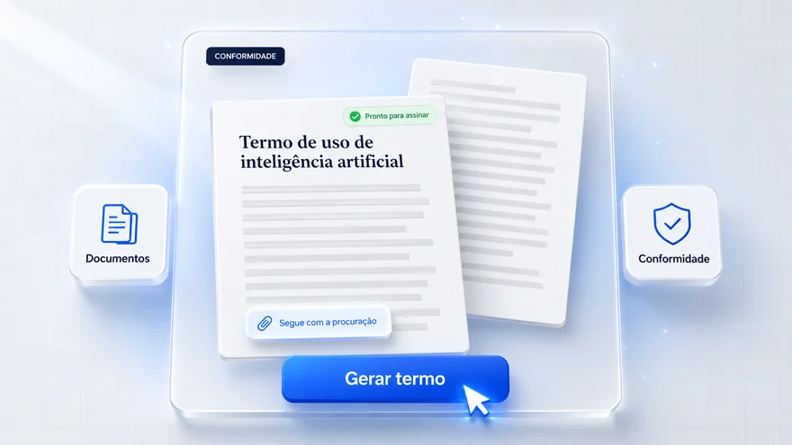 Termo de uso de inteligência artificial pronto para assinar junto com a procuração